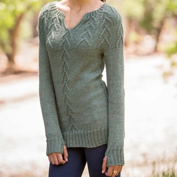 BNWOT Hand Knit Tunic Sweater in Teal Heather Green Size S - Picture 8 of 8